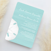 Beach Wedding Watercolor Sand Dollar Invitation 招待状