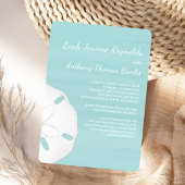 Beach Wedding Watercolor Sand Dollar Invitation 招待状