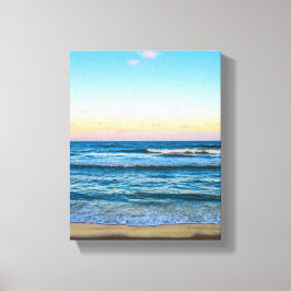 Beach with light waves image on canvas キャンバスプリント