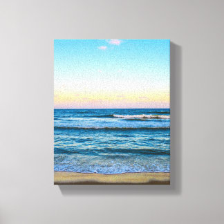 Beach with light waves image on canvas キャンバスプリント