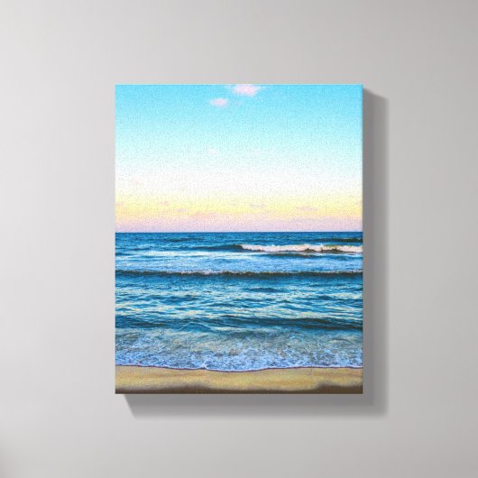 Beach with light waves image on canvas キャンバスプリント (正面)