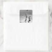 Beachballと遊ぶカップル スクエアシール (バッグ)