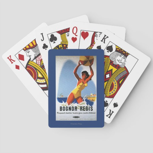 Beachballイギリスの鉄道の女の子およびポスター トランプ (裏面)