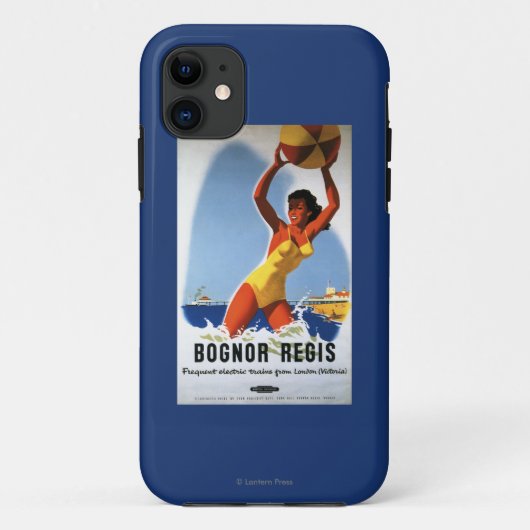 Beachballイギリスの鉄道の女の子およびポスター Case-Mate iPhoneケース (裏面)