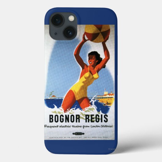 Beachballイギリスの鉄道の女の子およびポスター Case-Mate iPhoneケース (裏面)