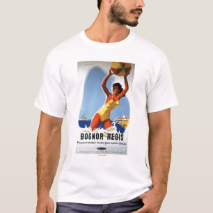Beachballイギリスの鉄道の女の子およびポスター Tシャツ