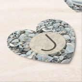 Beachcomber Shell Monogram Look ペーパーコースター (アングル)