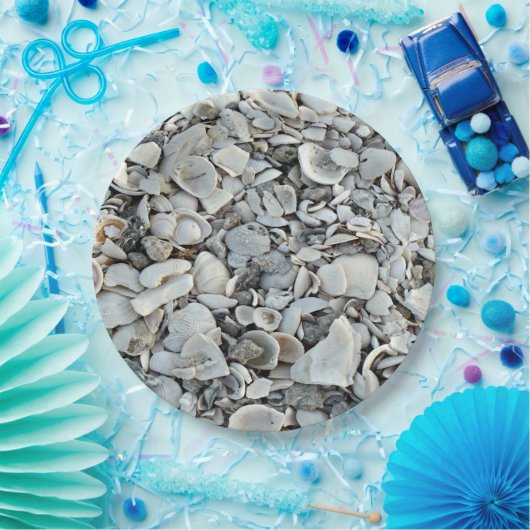 Beachcomber Shells Pattern Look ペーパープレート (パーティー)