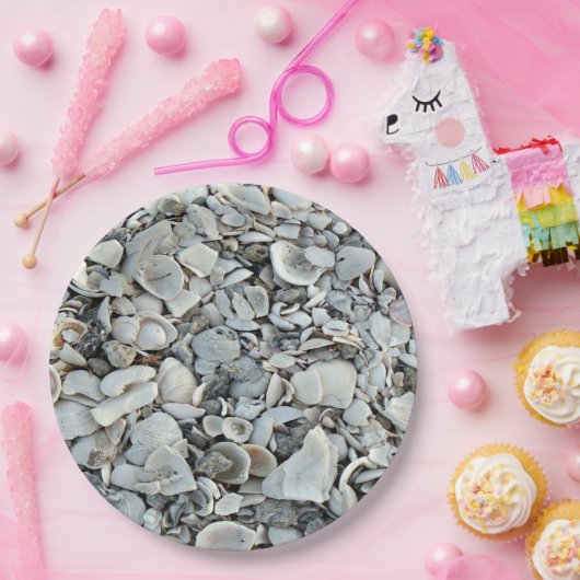Beachcomber Shells Pattern Look ペーパープレート (パーティー)