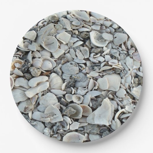 Beachcomber Shells Pattern Look ペーパープレート (正面)