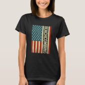 Beachcombing USA Flag 4th of July beachcomb beachc Tシャツ (正面)