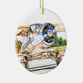 Beachcraft Staggerwingのヴィンテージの航空機 セラミックオーナメント (右)