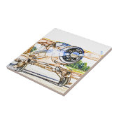 Beachcraft Staggerwingのヴィンテージの航空機 タイル (側面)