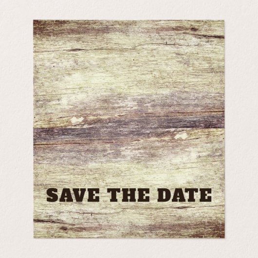 Beached Wood Effect, Photo Save The Date Card 名刺 (外部フラット)