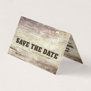 Beached Wood Effect, Photo Save The Date Card 名刺