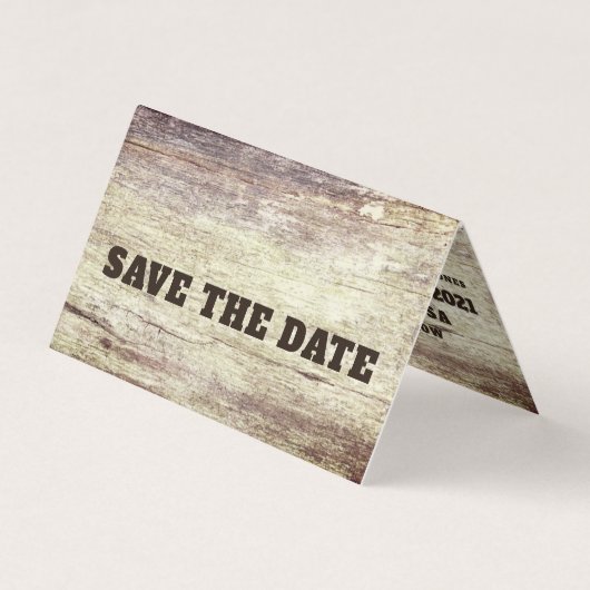 Beached Wood Effect, Photo Save The Date Card 名刺 (正面)