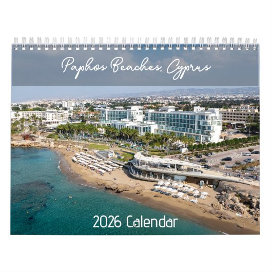 Beaches, Paphos Cyprus by PaphosLife Calendar カレンダー (カバー)