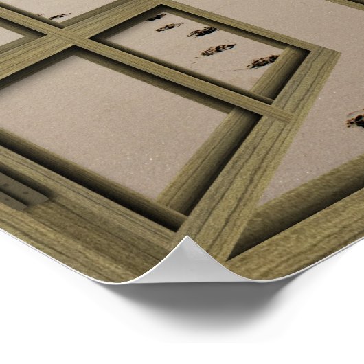 Beachfront 6 Pane Open French Door Poster ポスター (角)