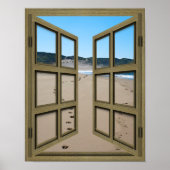 Beachfront 6 Pane Open French Door Poster ポスター (正面)