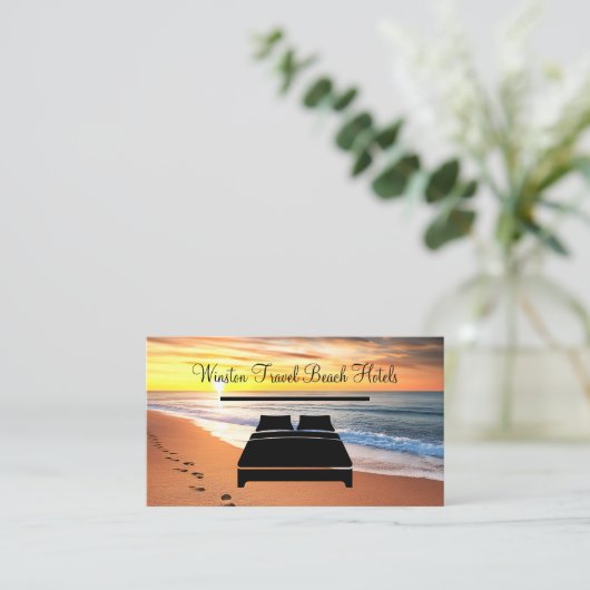 Beachfront Hotel Travel Business Cards 名刺 (スタンド正面)