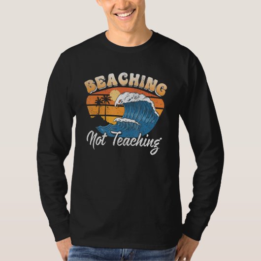 Beaching not Teaching Vacation Summer matching Tea Tシャツ (正面)