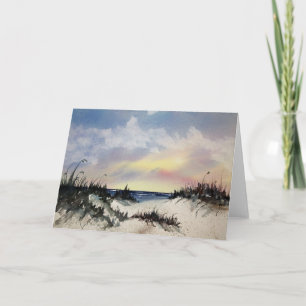Beachscape Water Color Art Greeting Card カード