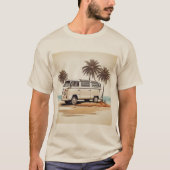 Beachside Kombi Adventure Tee - Retro Coastal Char Tシャツ (正面)