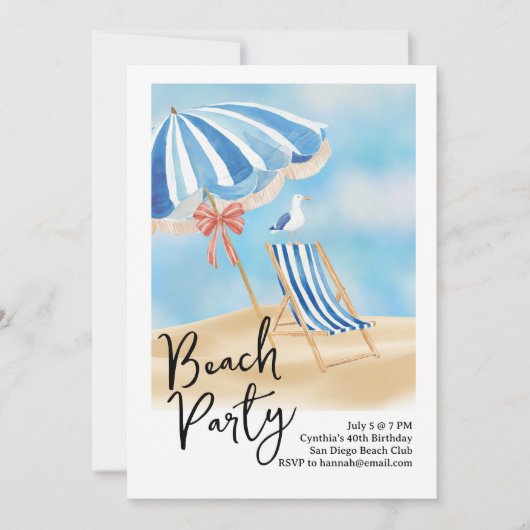 Beachside Party 招待状 (正面)