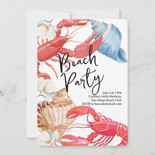 Beachside Party 招待状 (正面)