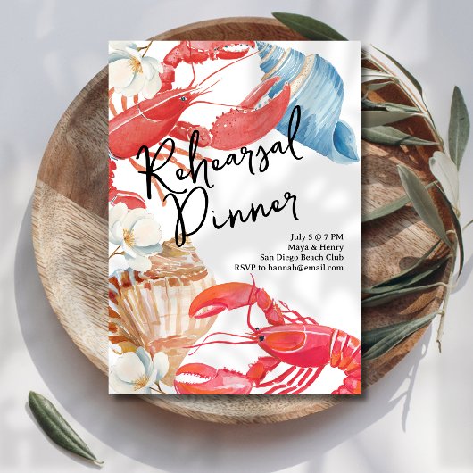 Beachside Rehearsal Dinner Wedding 招待状