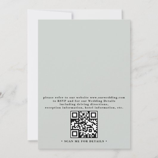 Beachside Shell Elegant Modern QR Code Wedding 招待状 (裏面)