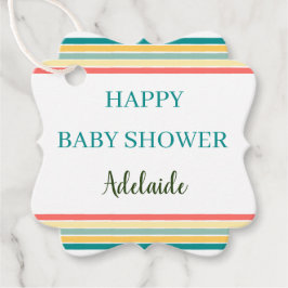 Beachyパーソナライズされた Happy Baby Showerをゲット フェイバータグ
