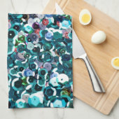 Beachy水の青くフェイクなスパンコール キッチンタオル (四つ折り)