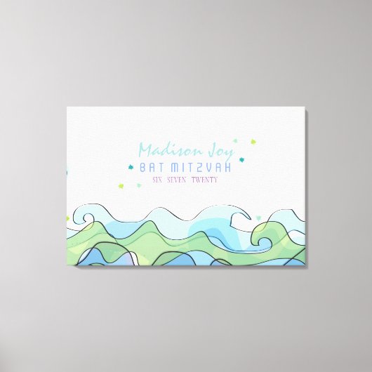 BEACHY海バルミツワーサインインメモリボード キャンバスプリント (正面)