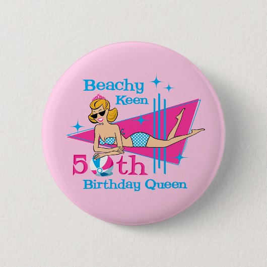 Beachy鋭敏な第50誕生日 缶バッジ (正面)