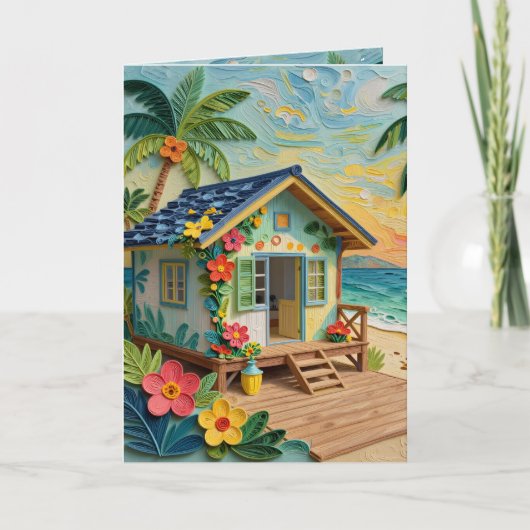 Beachy Birthday Poem カード (正面)