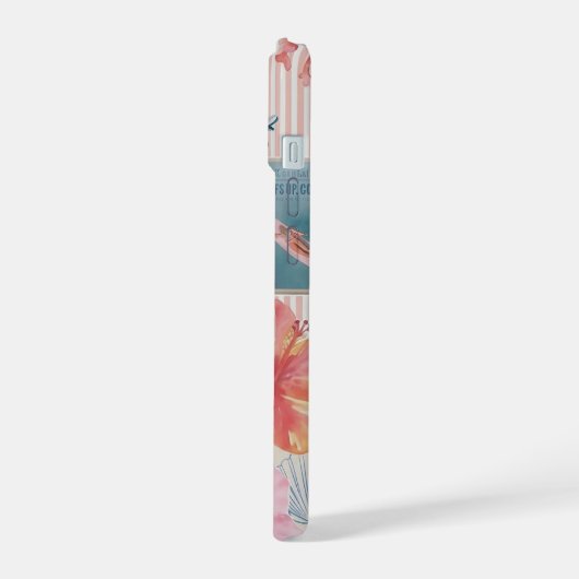 Beachy Blue Coquette Coastal Collage Preppy Cute  iPhone 15ケース (左側面)