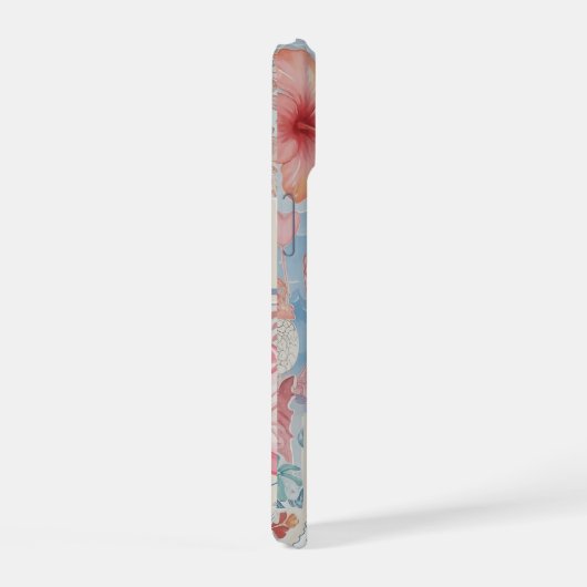 Beachy Blue Coquette Coastal Collage Preppy Cute  iPhone 15ケース (右側面)