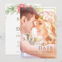 Beachy Bohoピンク&アイボリー緑のフローラ写真