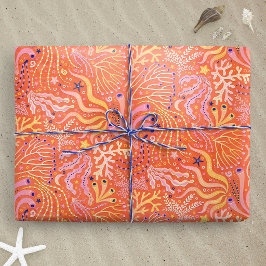 Beachy Boho Seagrass Orange ラッピングペーパー