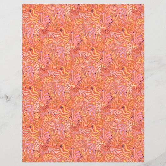 Beachy Boho Seagrass Orange Scrapbook Paper (裏面)