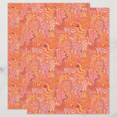 Beachy Boho Seagrass Orange Scrapbook Paper (正面/裏面)