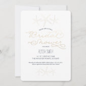 Beachy Bridal Shower Invitation - Starfish,金ゴールド 招待状 (正面)