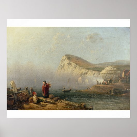 Beachy Head, 1850 (キャンバス上の油) ポスター (正面)