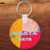 Beachy key chain says “Siesta keys” キーホルダー (正面)