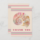 Beachy Monogram Nautilus Tote with Stylish Stripes サンキューカード (正面/裏面)