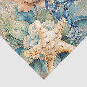 Beachy Pastel  Blue Crab & Shells Decoupage  薄葉紙 (詳細)