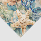 Beachy Pastel  Blue Crab & Shells Decoupage  薄葉紙 (詳細)