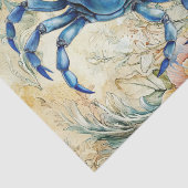 Beachy Pastel  Blue Crab & Shells Decoupage  薄葉紙 (詳細)