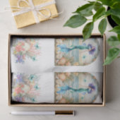 Beachy Pastel  Floral Mermaid & Shells Decoupage  薄葉紙 (ギフト)